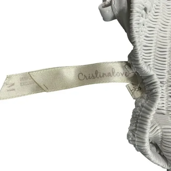 Cristina Love White Smocked Sundress Black Bandana Paisley Mandala Print Medium - Picture 6 of 7